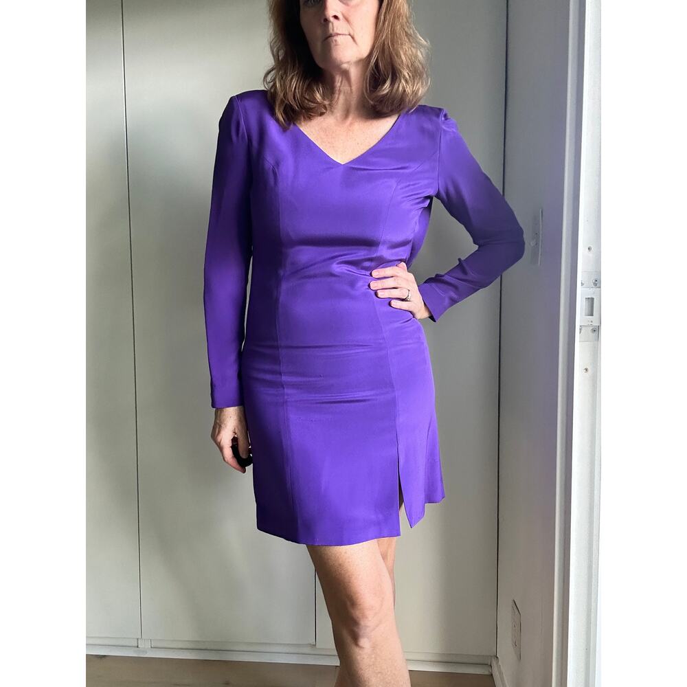 Vintage 90s Hugo Buscati Collection Silk Shift Dress Size 4 Mini Party NWT
